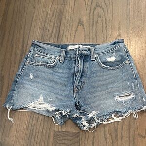 Lovers + Friends Blue Distressed Jean Shorts